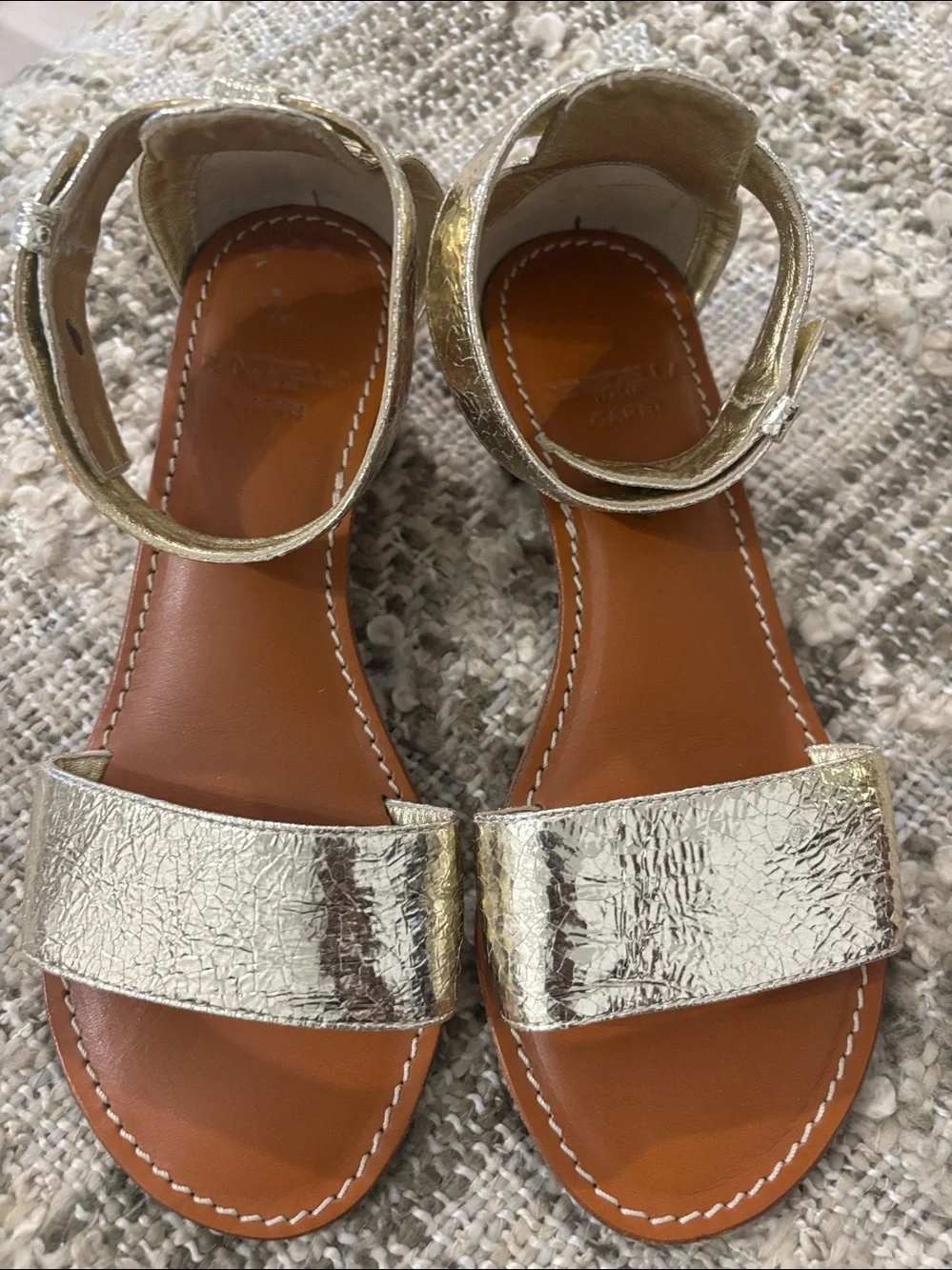 Cenedella Ankle-Strap Leather Sandals‎ Size 5.5